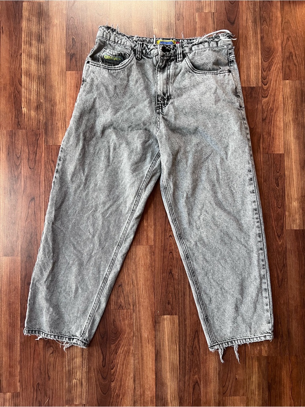 Empyre Gray Acid Wash Baggy Skate Jeans Distressed Y2K